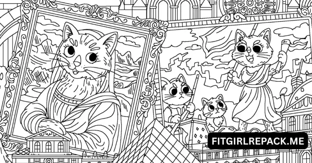 100 Cats Lost In World Find & Color