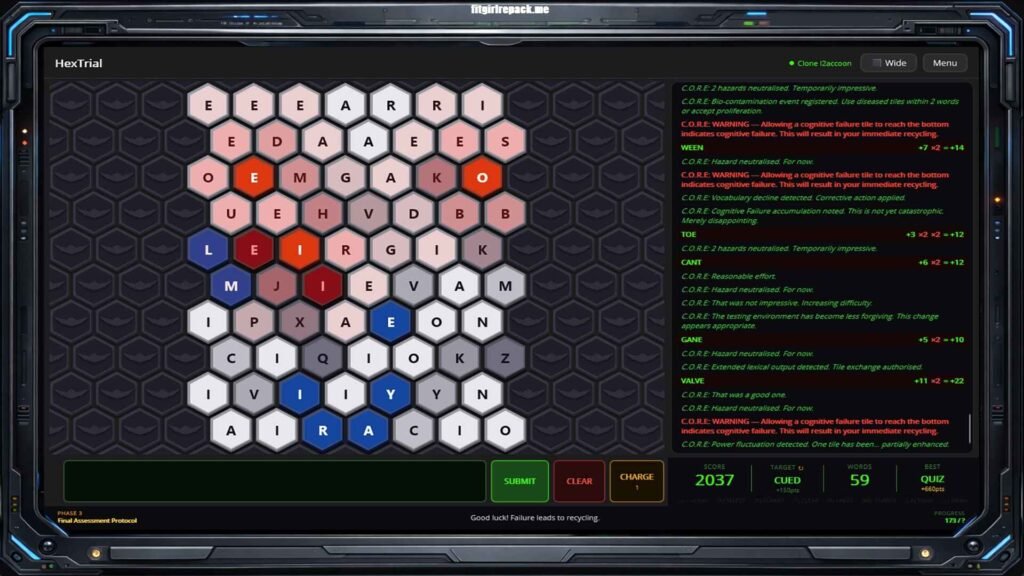 HexTrial A C.O.R.E. Cognitive Test