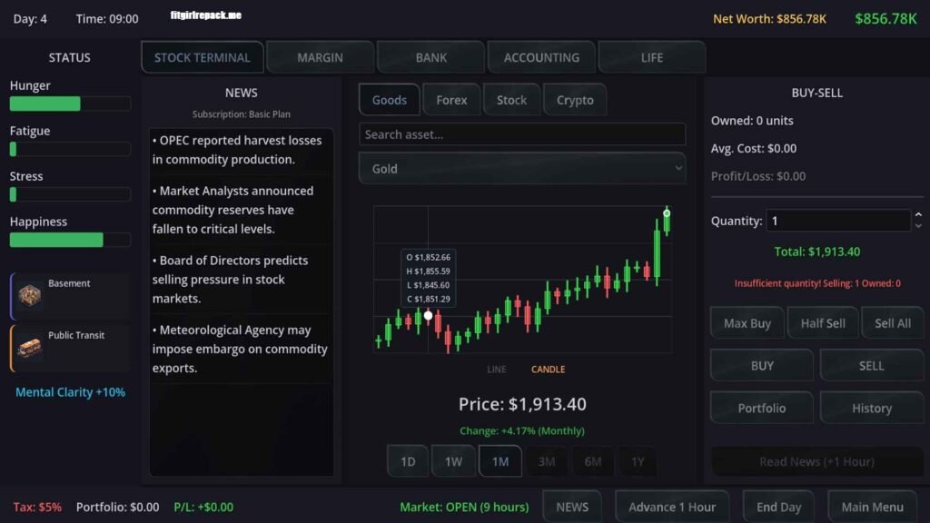 Neo Capitalist - Stock Market Survival Simulator